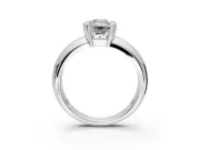 Tension Engagement Ring Setting for Emerald Cut Center with Wide Flat Band and Tension Head in Sterling Silver