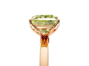 Solitaire Engagement Ring Setting for Fancy Yellow Princess Cut Center with Thin Rounded Plain Band and Prong Head in Rose Gold