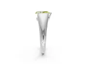 Tension Engagement Ring Setting for Fancy Yellow Pear-Shaped Center with Wide Tapered Band and Tension Head in Sterling Silver