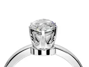 Solitaire Engagement Ring Setting for Marquise Center with Plain Band and Tulip Prong Head in White Gold