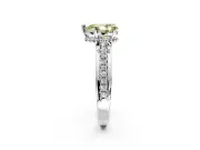Solitaire Engagement Ring Setting for Fancy Yellow Pear-Shaped Center with Raised Channel Band and Prong Head in Platinum