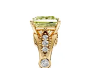 Solitaire Engagement Ring Setting for Fancy Yellow Princess Cut Center with Marquise and Bezel Accents and Prong Head in Yellow Gold