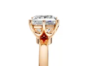 Solitaire Engagement Ring Setting for Princess Cut Center with Plain Band and Tulip Prong Head in Rose Gold