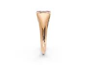 Tension Engagement Ring Setting for Fancy Pink Emerald Cut Center with Wide Tapered Band and Tension Head in Rose Gold