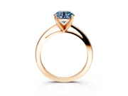 Solitaire Engagement Ring Setting for Fancy Blue Round Cut Center with Basket Rail and Prong Head in Rose Gold