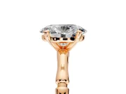 Solitaire Engagement Ring Setting for Oval Center with Bamboo Band and Prong Head in Rose Gold