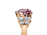 Solitaire Engagement Ring Setting for Fancy Pink Heart-Shaped Center with Marquise Flower Shoulders and Prong Head in Rose Gold