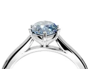 Solitaire Engagement Ring Setting for Fancy Blue Marquise Center with Narrow Cathedral Band and Prong Head in Platinum