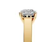 Solitaire Engagement Ring Setting for Cushion Cut Center with Tapered Split Shoulders and Prong Head in Yellow Gold