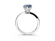 Solitaire Engagement Ring Setting for Fancy Blue Heart-Shaped Center with Plain Band and Tulip Prong Head in Platinum