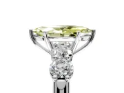 5 Stone Engagement Ring Setting for Fancy Yellow Marquise Center with Graduated Accents and Prong Head in Platinum