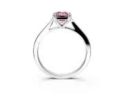 Solitaire Engagement Ring Setting for Fancy Pink Emerald Cut Center with Tapered Shoulders and Prong Head in Sterling Silver