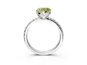 Solitaire Engagement Ring Setting for Fancy Yellow Heart-Shaped Center with Large Accents and Prong Head in White Gold