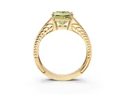 Split Shank Engagement Ring Setting for Fancy Yellow Princess Cut Center with Pave Split Shank and Prong Head in Yellow Gold