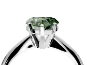 Solitaire Engagement Ring Setting for Fancy Green Heart-Shaped Center with Knife Ridge Band and Claw Prong Head in Platinum