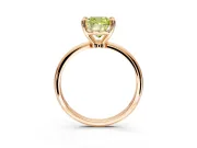 Minimalist Solitaire Engagement Ring Setting for Fancy Yellow Cushion Cut Center with Thin Band and Prong Head in Rose Gold