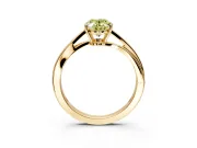 Solitaire Engagement Ring Setting for Fancy Yellow Oval Center with Plain Bypass Twist Band and Prong Head in Yellow Gold