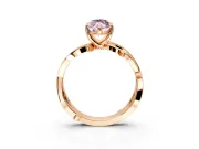 Solitaire Engagement Ring Setting for Fancy Pink Marquise Center with Pave and Plain Crossover Band and Prong Head in Rose Gold