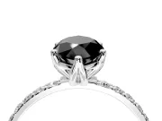 Solitaire Engagement Ring Setting for Fancy Black Marquise Center with Fine Pave Accents and Prong Head in Platinum