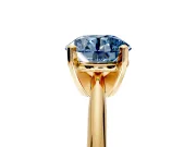 Solitaire Engagement Ring Setting for Fancy Blue Round Cut Center with Knife Ridge Band and Claw Prong Head in Yellow Gold