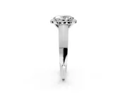 Halo Engagement Ring Setting for Oval Center with Knife Ridge Cathedral Band and Prong Head in Platinum