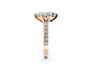 Solitaire Engagement Ring Setting for Marquise Center with Large Accents and Prong Head in Rose Gold