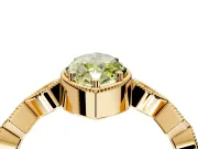 Milgrain Bezel Engagement Ring Setting for Fancy Yellow Marquise Center with Marquise Stations and Bezel Head in Yellow Gold