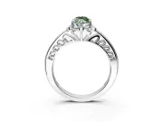 Floral Engagement Ring Setting for Fancy Green Marquise Center with Four Accent Clusters and Prong Head in Platinum
