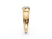 Tension Engagement Ring Setting for Cushion Cut Center with Wide Flat Band and Tension Head in Yellow Gold