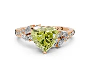 Solitaire Engagement Ring Setting for Fancy Yellow Heart-Shaped Center with Marquise Accent Twist Band and Prong Head in Rose Gold