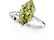 Solitaire Engagement Ring Setting for Fancy Yellow Marquise Center with Knife Ridge Band and Claw Prong Head in Platinum