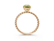 Solitaire Engagement Ring Setting for Fancy Yellow Radiant Cut Center with Plain Twisted Rope Band and Prong Head in Rose Gold