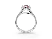 Solitaire Engagement Ring Setting for Fancy Pink Marquise Center with Accented Split Shank and Prong Head in Platinum