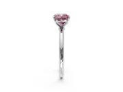 Solitaire Engagement Ring Setting for Fancy Pink Cushion Cut Center with Straight Thin Band and Prong Head in Platinum