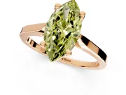 Solitaire Engagement Ring Setting for Fancy Yellow Marquise Center with Tapered Shoulders and Prong Head in Rose Gold