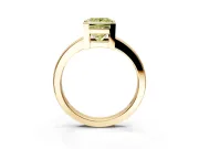 Solitaire Engagement Ring Setting for Fancy Yellow Princess Cut Center with Plain Band and Flat Tab Prong Head in Yellow Gold