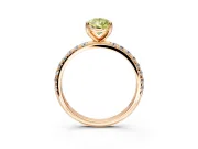 Solitaire Engagement Ring Setting for Fancy Yellow Pear-Shaped Center with Micro Pave Band and Prong Head in Rose Gold