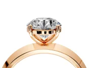 Solitaire Engagement Ring Setting for Round Cut Center with Wide Knife Ridge Band and Prong Head in Rose Gold