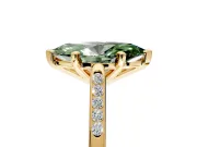 Solitaire Engagement Ring Setting for Fancy Green Marquise Center with Channel Accents and Prong Head in Yellow Gold