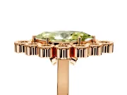 Cluster Halo Engagement Ring Setting for Fancy Yellow Marquise Center with Milgrain Bezel Accents and Prong Head in Rose Gold