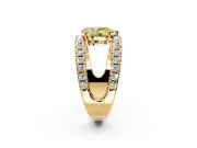 Solitaire Engagement Ring Setting for Fancy Yellow Pear-Shaped Center with Wide-Open Split Shank and Prong Head in Yellow Gold