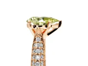 Solitaire Engagement Ring Setting for Fancy Yellow Pear-Shaped Center with Multi-Row Accents and Prong Head in Rose Gold