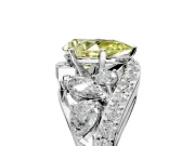 Halo Engagement Ring Setting for Fancy Yellow Pear-Shaped Center with Marquise and Pave Bypass Band and Prong Head in Sterling Silver