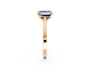 Solitaire Engagement Ring Setting for Fancy Blue Asscher Cut Center with Tapered Shoulders and Prong Head in Rose Gold
