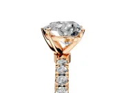 Open Basket Engagement Ring Setting for Heart-Shaped Center with Pave Band and Prong Head in Rose Gold