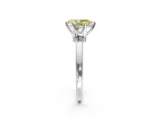 Solitaire Engagement Ring Setting for Fancy Yellow Pear-Shaped Center with Plain Band and Tulip Prong Head in Platinum