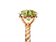 Solitaire Engagement Ring Setting for Fancy Yellow Round Cut Center with Plain Twisted Rope Band and Prong Head in Rose Gold