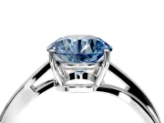 Solitaire Engagement Ring Setting for Fancy Blue Round Cut Center with Plain Bypass Twist Band and Prong Head in Sterling Silver