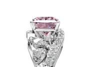 Halo Engagement Ring Setting for Fancy Pink Princess Cut Center with Marquise and Pave Bypass Band and Prong Head in Sterling Silver