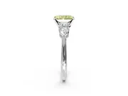 3 Stone Engagement Ring Setting for Fancy Yellow Radiant Cut Center with Large Pear-Shaped Accents and Prong Head in White Gold